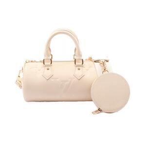 Louis Vuitton Papillon Handbag Leather Empreinte Ivory White